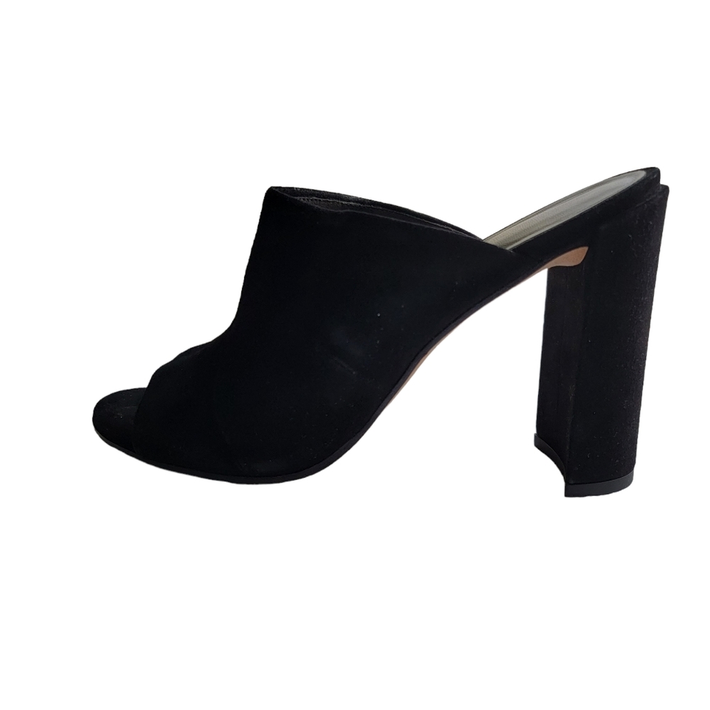 Stuart Weitzman Size 9 leather suede open-toe heels chunky block heel prom